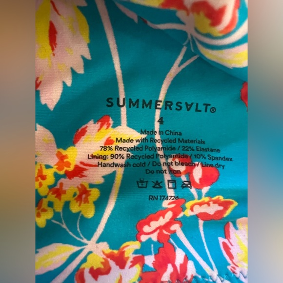 Summersalt Diane Von Furstenberg Bow-ShoulderRuched Sidestroke Bikini Set. NWT - Picture 7 of 8